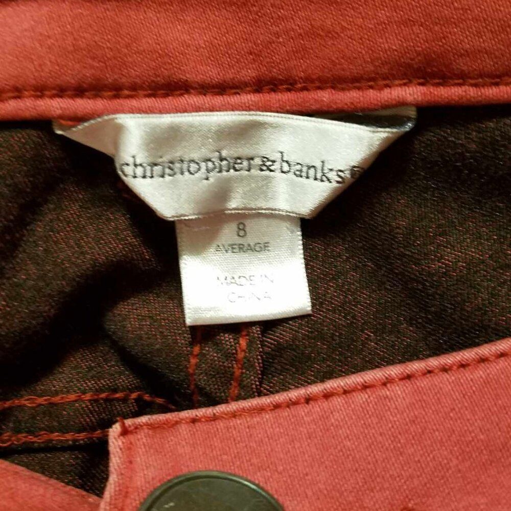 Christopher & Banks Rust Bermuda Shorts size 8 - Picture 2 of 12